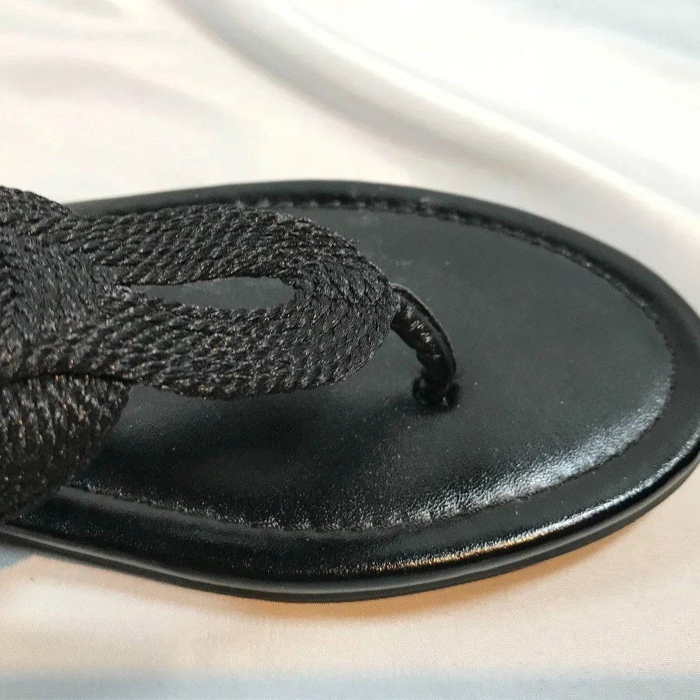 Lascana Braided T Strap Adjustable Buckle Closure Sandals‎ Womens US 8 EU 39.5